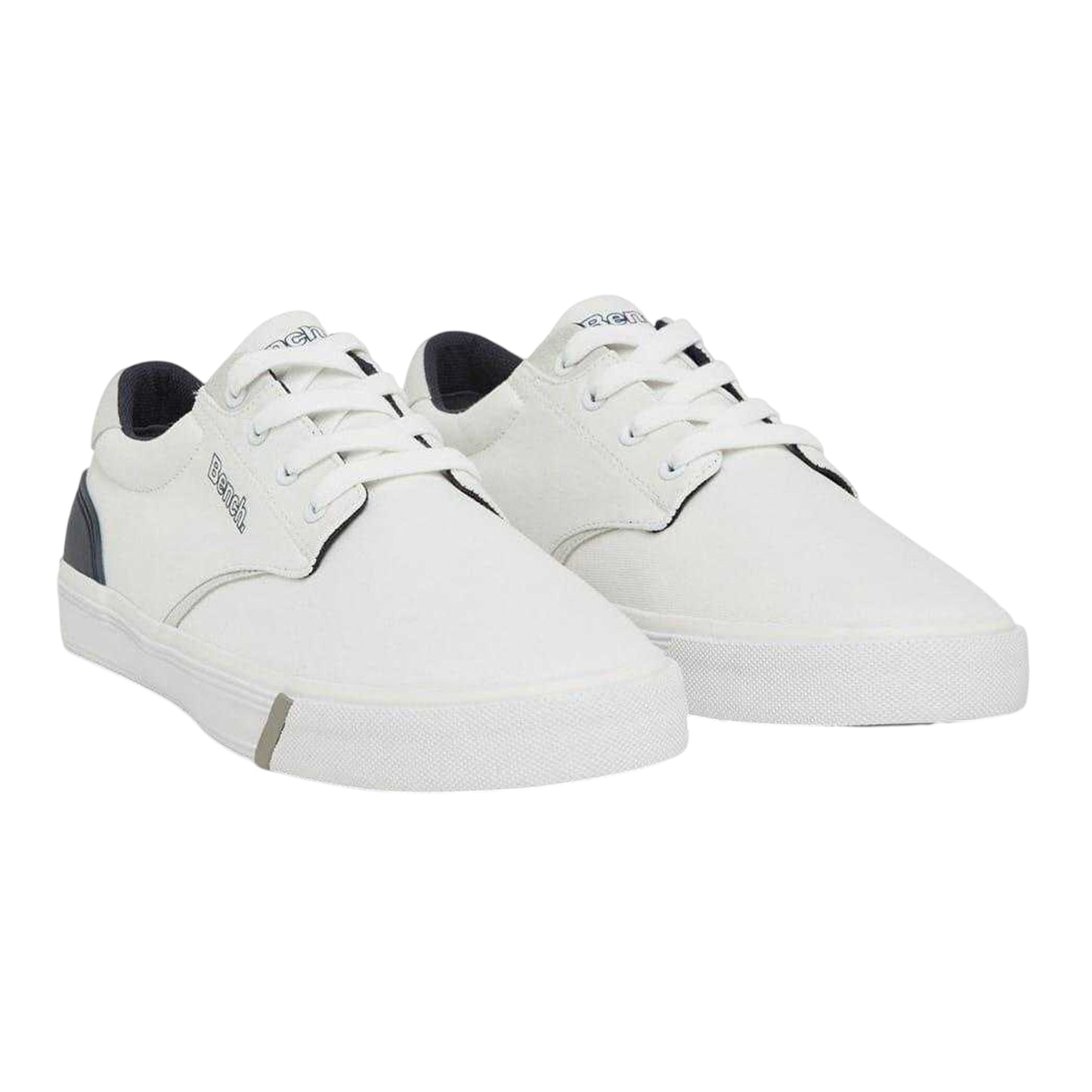 White - Side - Bench Mens Briscoe Canvas Flat Trainers