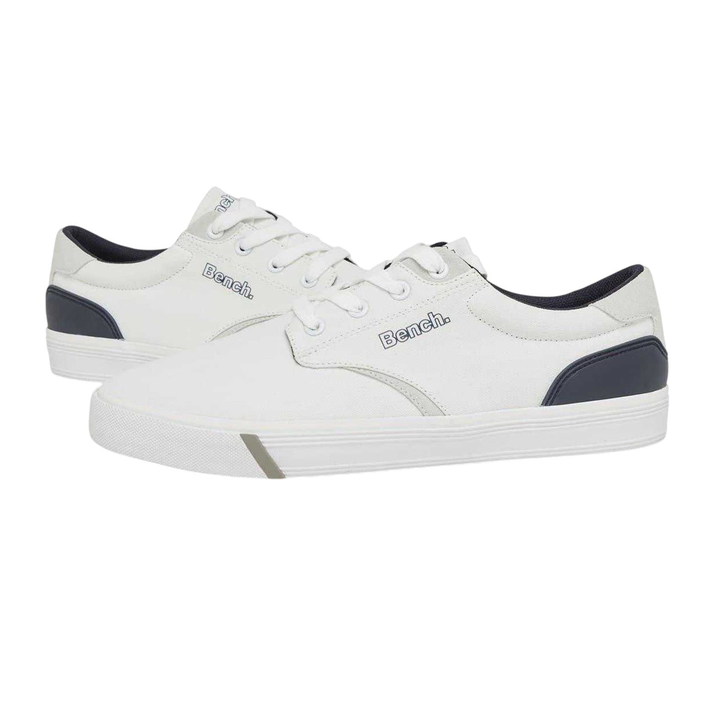 White - Pack Shot - Bench Mens Briscoe Canvas Flat Trainers