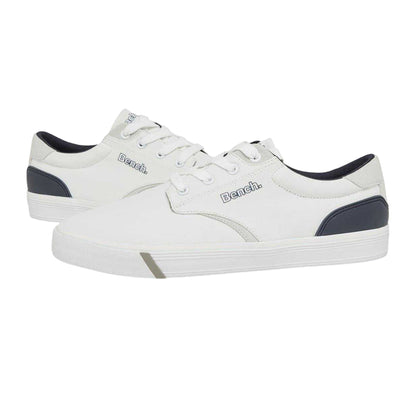 White - Pack Shot - Bench Mens Briscoe Canvas Flat Trainers