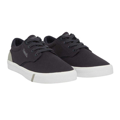 Navy - Side - Bench Mens Briscoe Canvas Flat Trainers