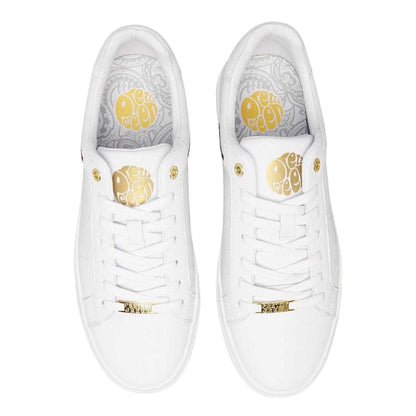 White - Side - Pretty Green Mens Cali Multi Paisley Trainers