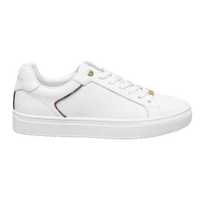 White - Front - Pretty Green Mens Cali Multi Paisley Trainers