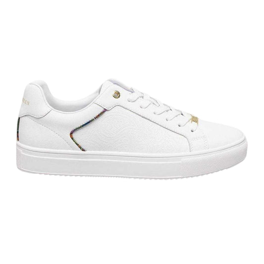 White - Front - Pretty Green Mens Cali Multi Paisley Trainers