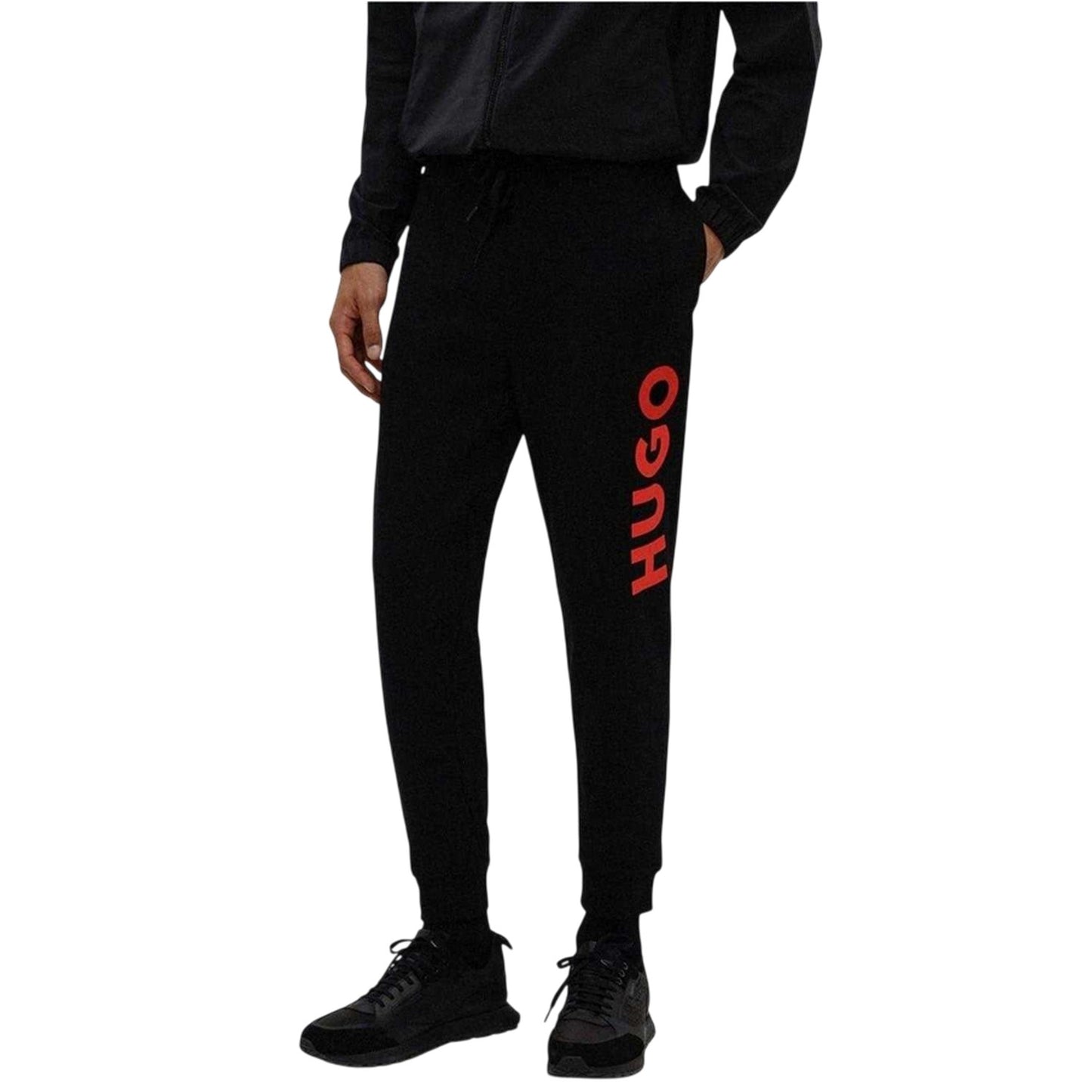 Black - Side - Hugo Mens Dutschi Logo Slim Joggers