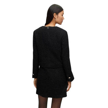 Black - Back - Boss Womens-Ladies Textured Button Suit Jacket