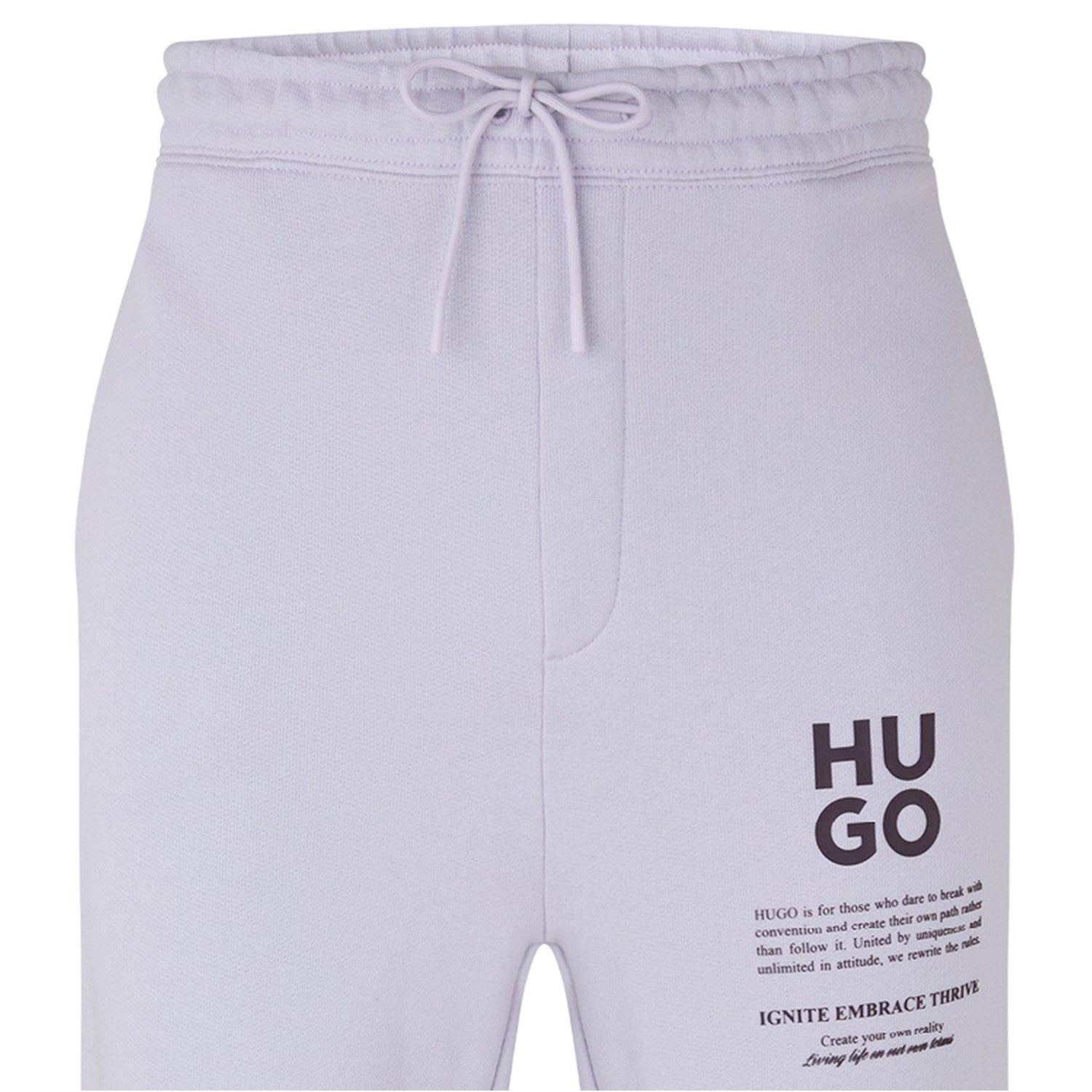 Light Purple - Side - Hugo Mens Dapurlonga Logo Relaxed Fit Joggers
