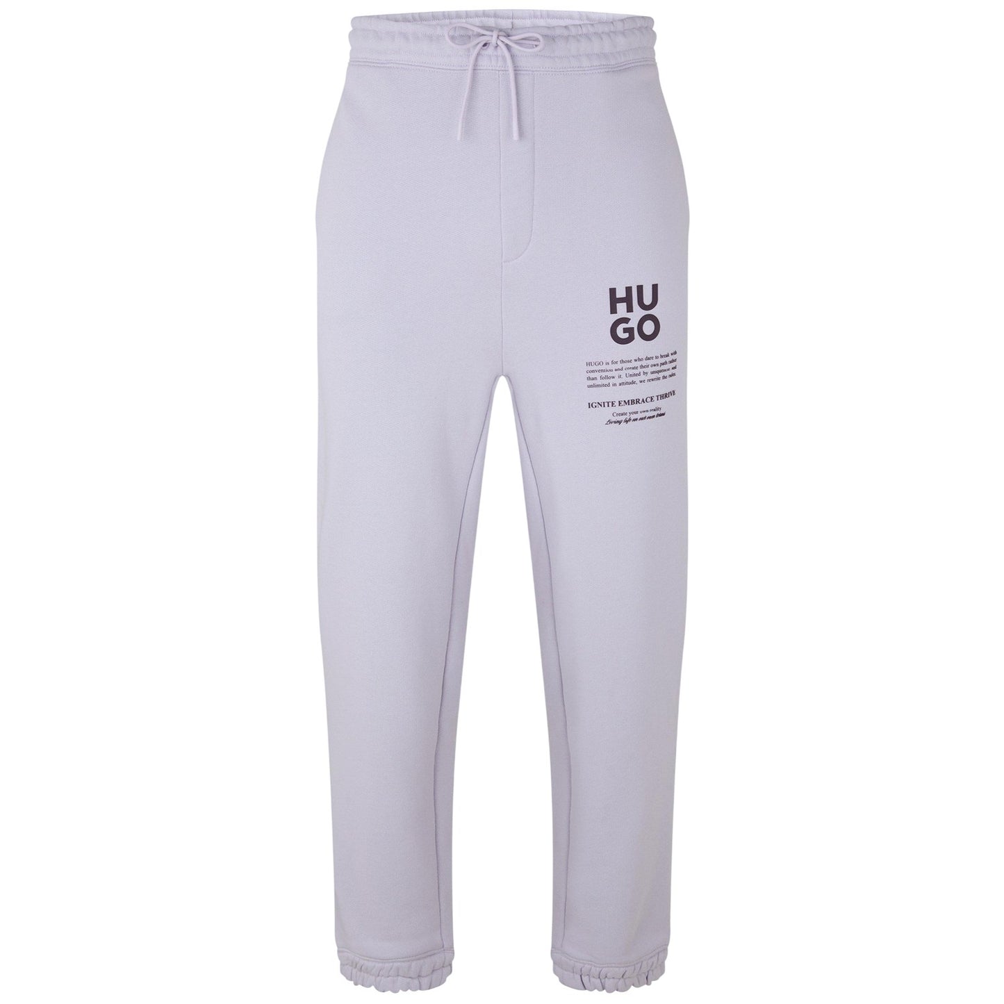 Light Purple - Front - Hugo Mens Dapurlonga Logo Relaxed Fit Joggers
