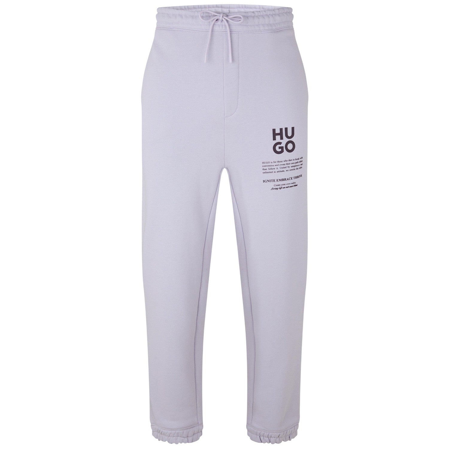 Light Purple - Front - Hugo Mens Dapurlonga Logo Relaxed Fit Joggers