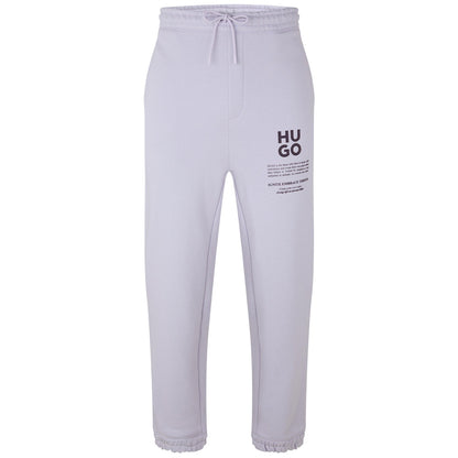 Light Purple - Front - Hugo Mens Dapurlonga Logo Relaxed Fit Joggers