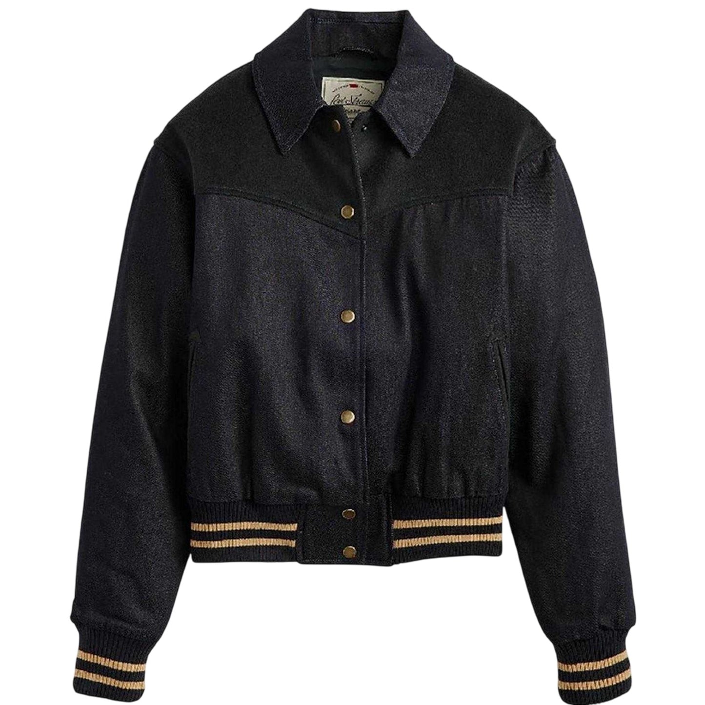 Blue - Front - Levis Womens-Ladies Lennox Snap-Front Varsity Jacket