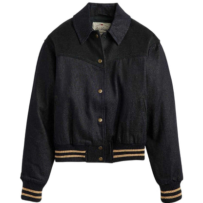 Blue - Front - Levis Womens-Ladies Lennox Snap-Front Varsity Jacket