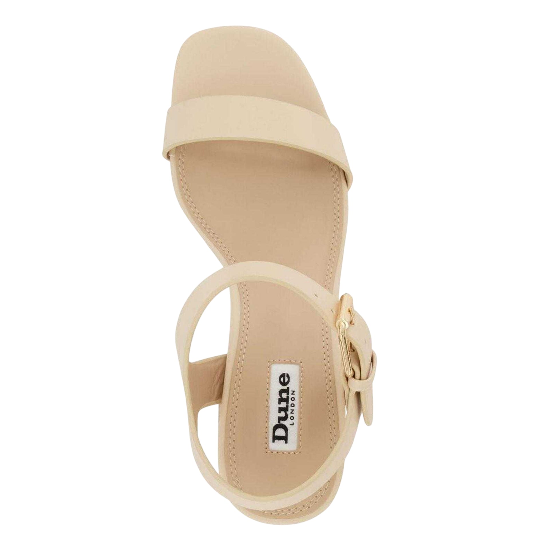 Ecru - Side - Dune London Womens-Ladies Jarell Leather Platform Block Sandals