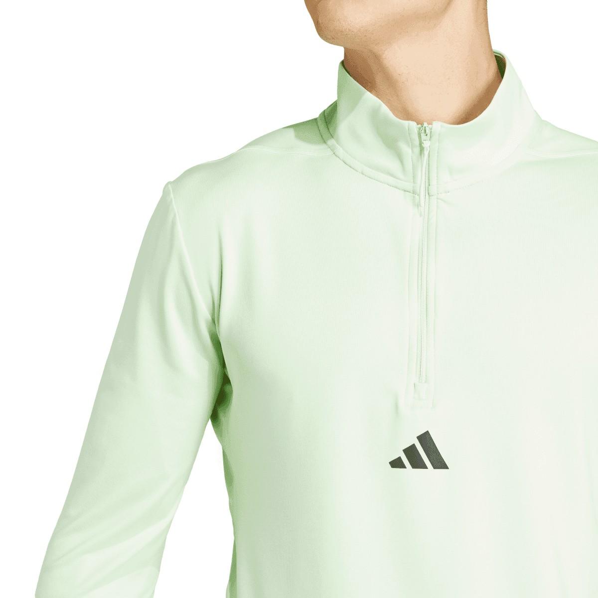 Green-Black - Lifestyle - Adidas Mens Quarter Zip Workout Track Top