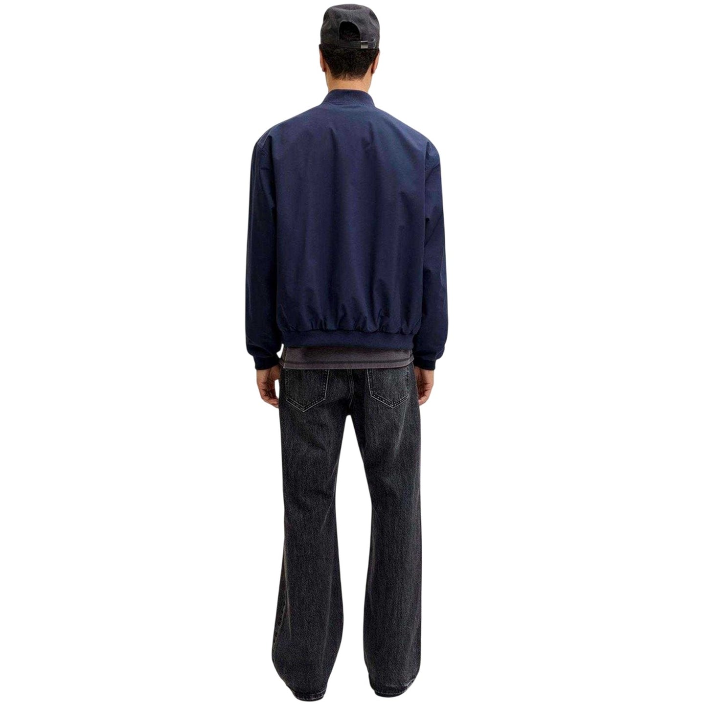 Navy Blazer - Back - Jack And Jones Mens Bomber Jacket