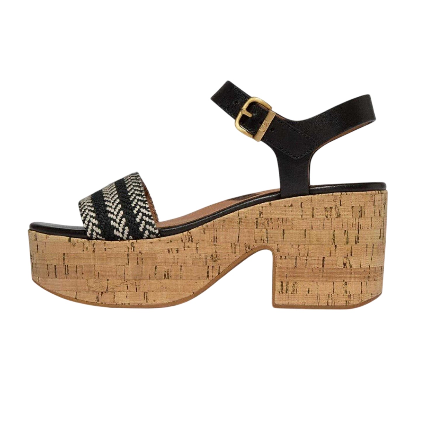 Black - Back - FitFlop Womens-Ladies Eloise Leather Platform Sandals