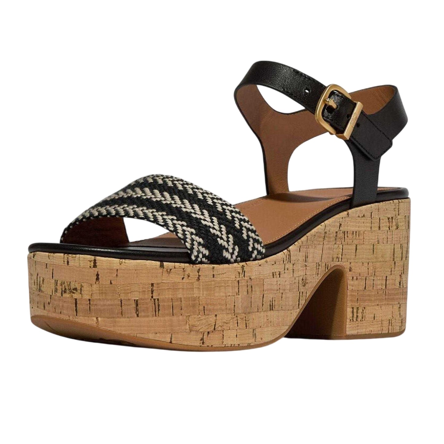 Black - Side - FitFlop Womens-Ladies Eloise Leather Platform Sandals