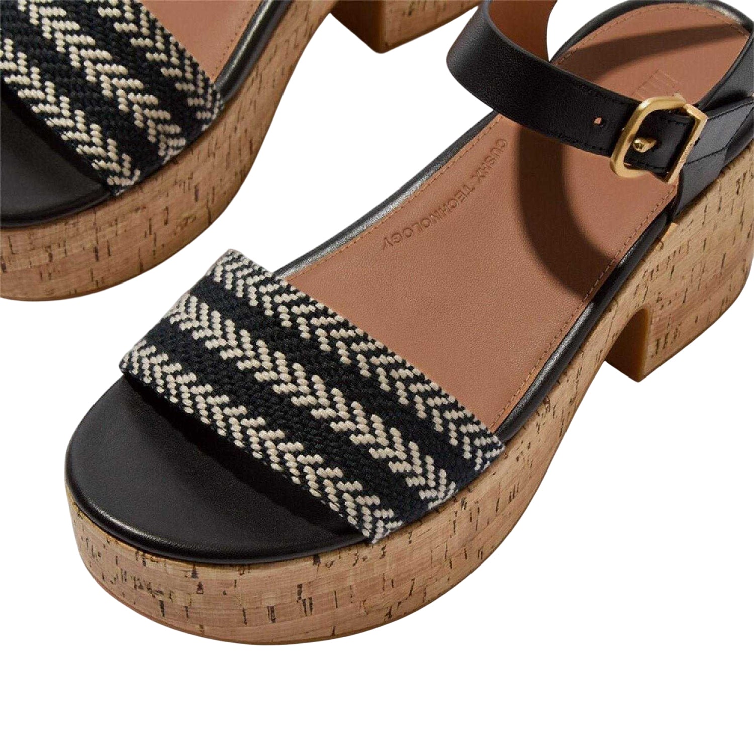 Black - Lifestyle - FitFlop Womens-Ladies Eloise Leather Platform Sandals