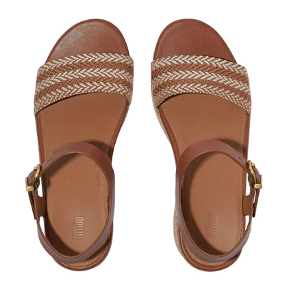 Tan - Side - FitFlop Womens-Ladies Eloise Leather Platform Sandals
