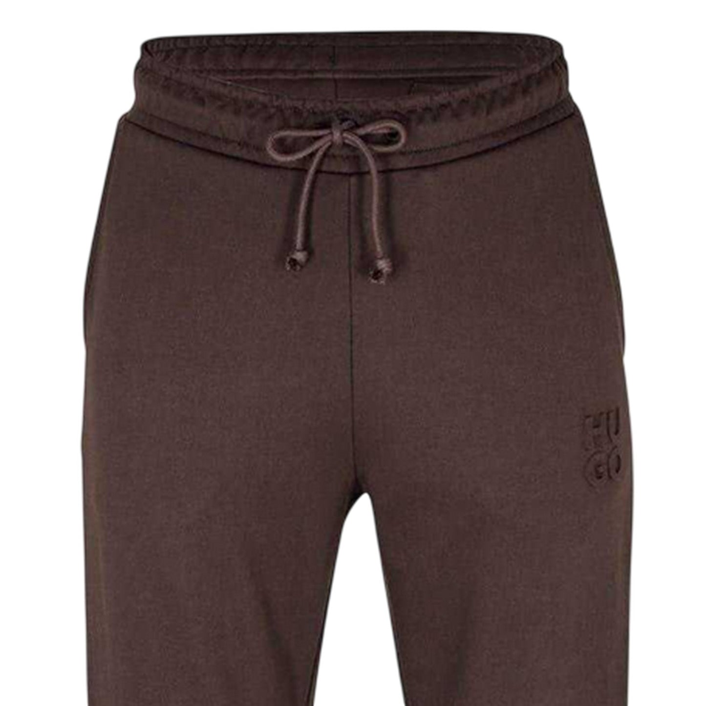 Dark Brown - Side - Hugo Mens Dchard Cotton Logo Joggers