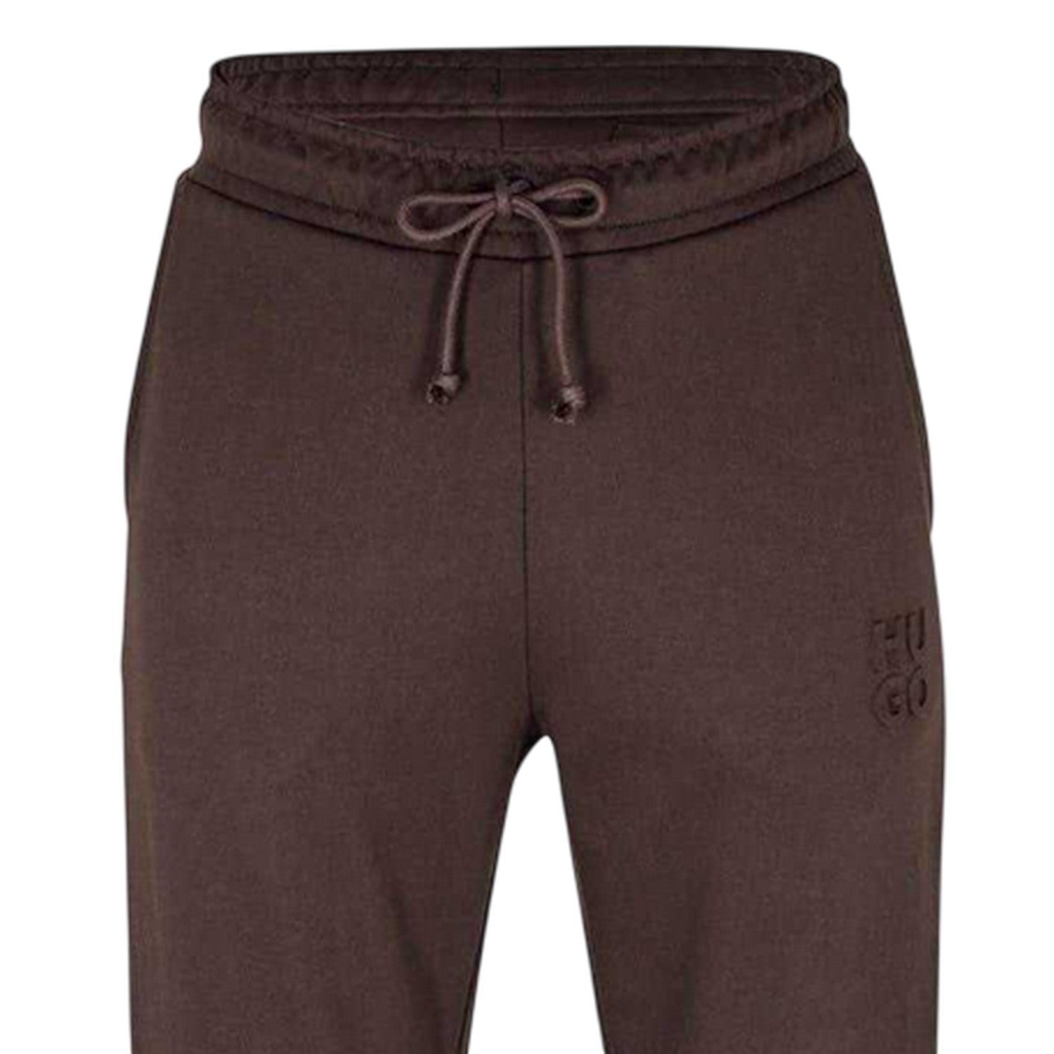 Dark Brown - Side - Hugo Mens Dchard Cotton Logo Joggers