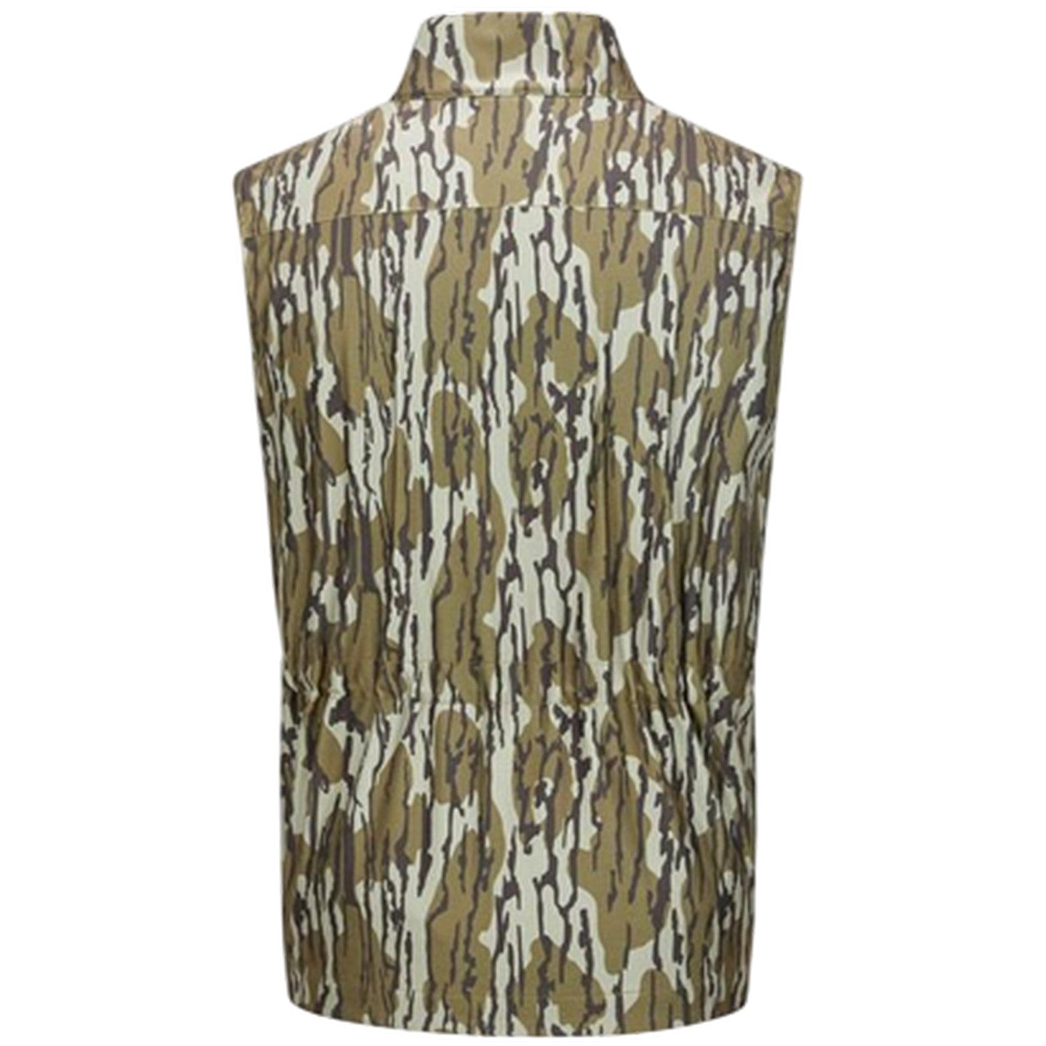 Khaki - Back - Diem Mens Camo Multi Pocket Gilet