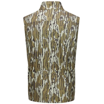 Khaki - Back - Diem Mens Camo Multi Pocket Gilet