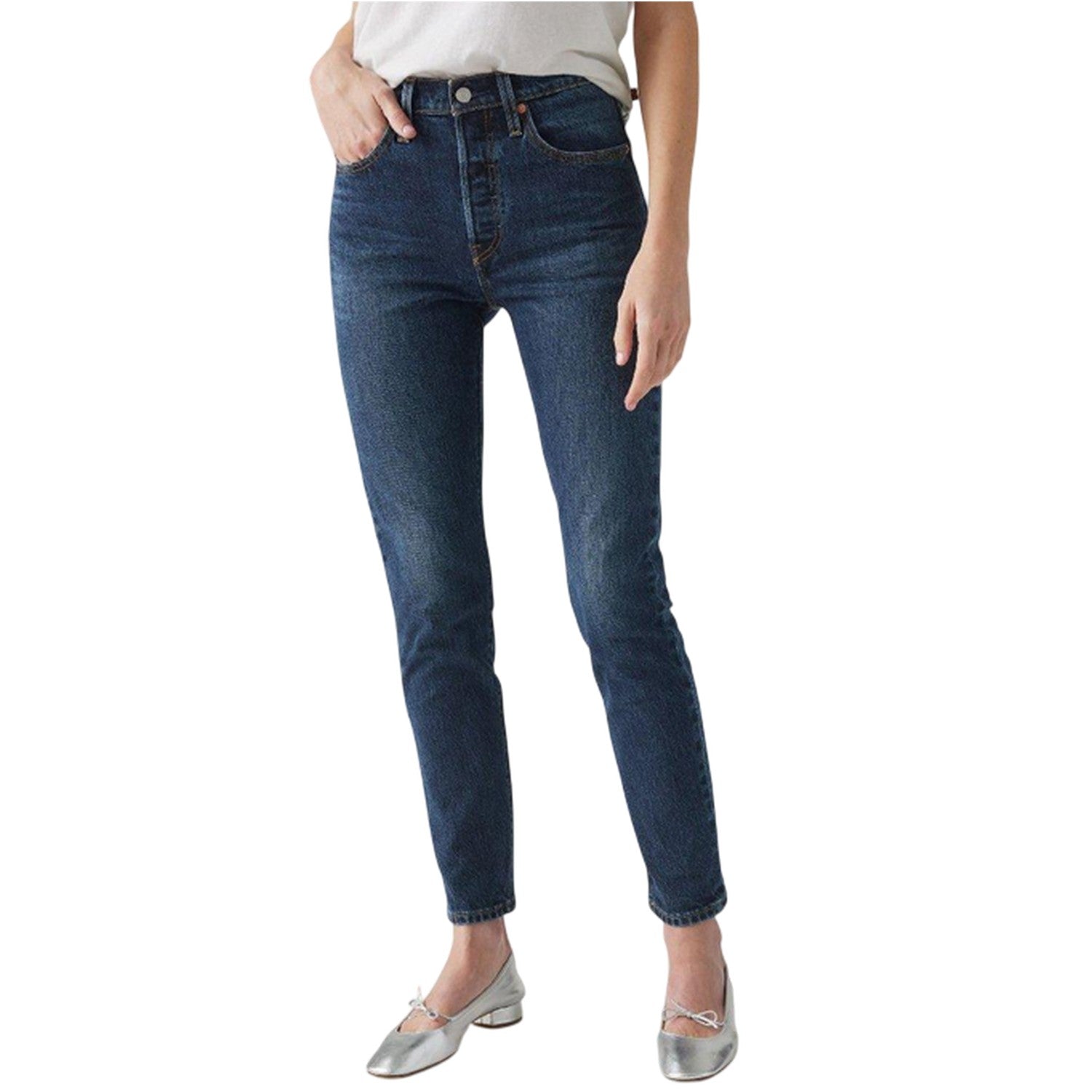 Dark Blue - Side - Levis Womens-Ladies 501 Same Intent Skinny Jeans