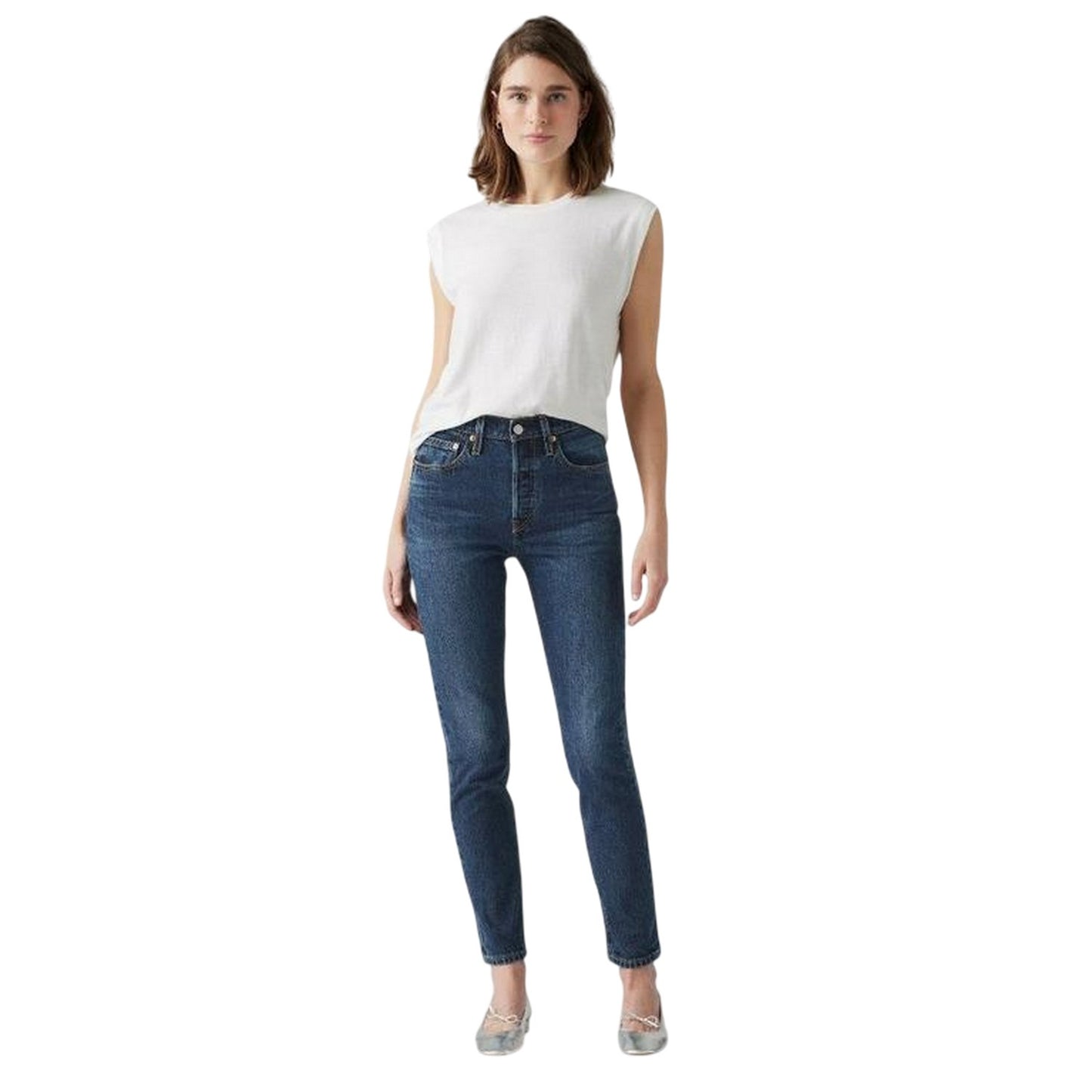 Dark Blue - Lifestyle - Levis Womens-Ladies 501 Same Intent Skinny Jeans