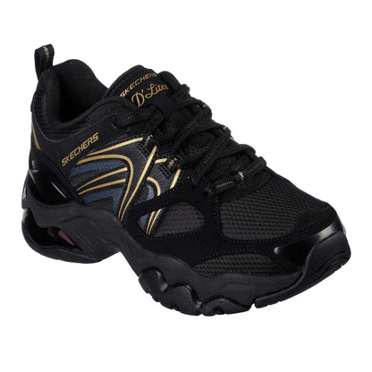 Black - Pack Shot - Skechers Womens-Ladies DLites 3.0 Air Trainers
