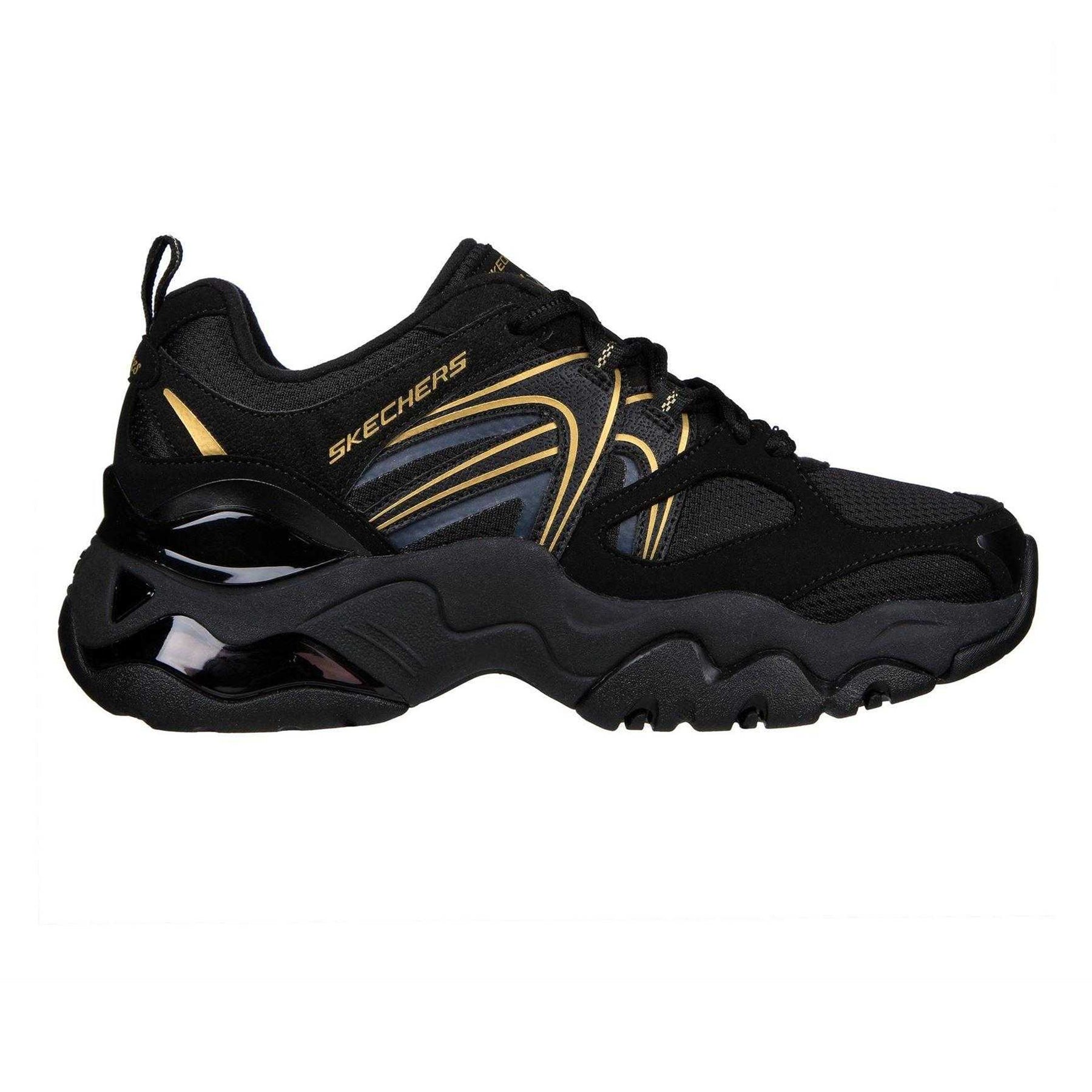 Black - Front - Skechers Womens-Ladies DLites 3.0 Air Trainers