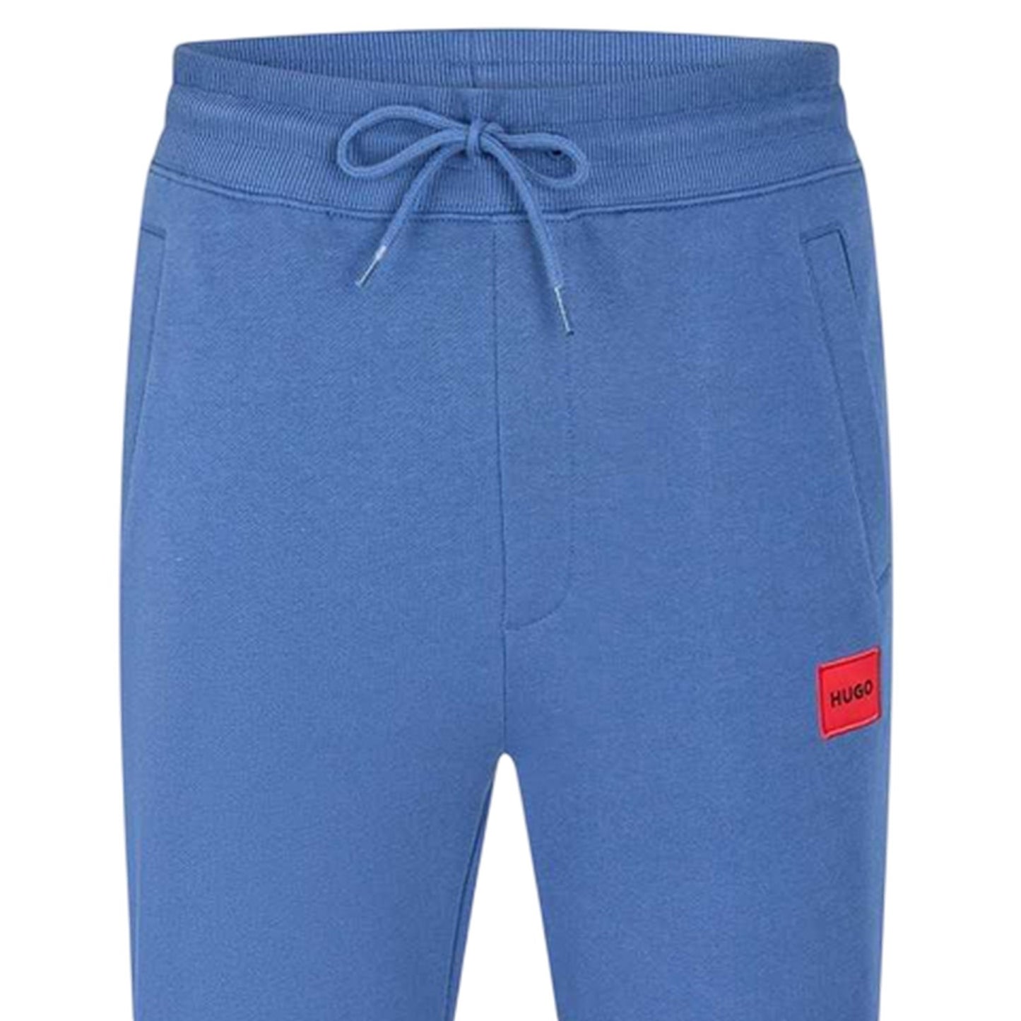 Medium Blue - Side - Hugo Mens Fleece Logo Relaxed Fit Joggers