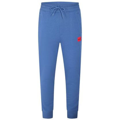 Medium Blue - Front - Hugo Mens Fleece Logo Relaxed Fit Joggers