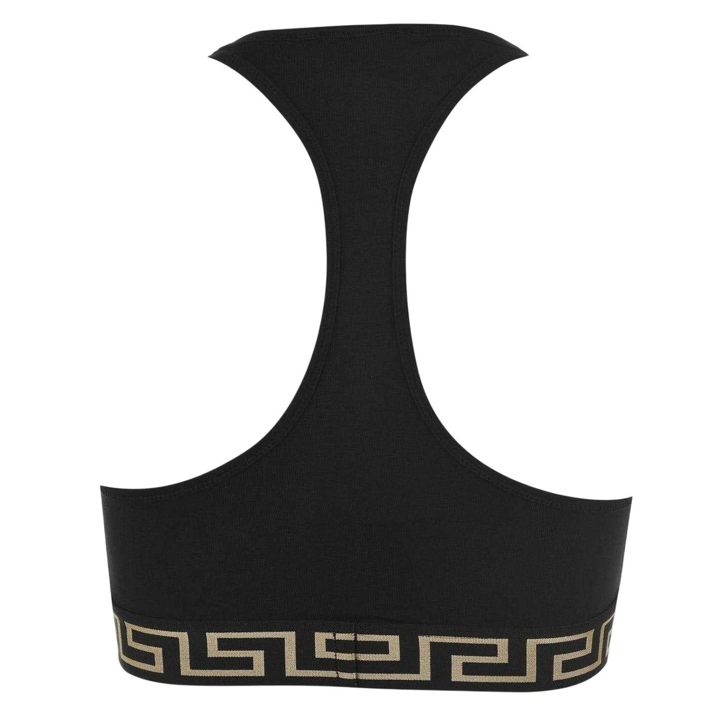 Black - Back - Versace Womens-Ladies Greek Key Sports Bra