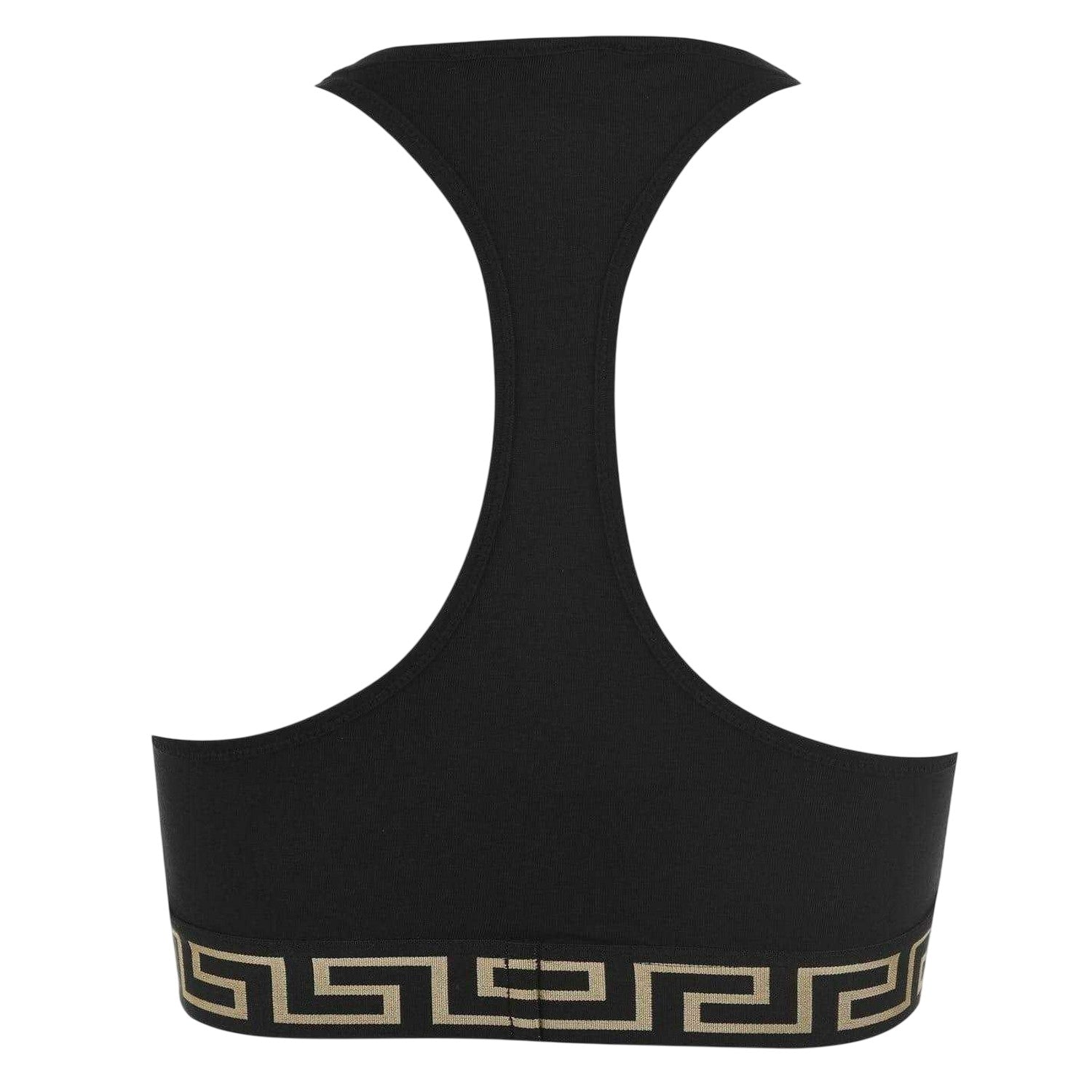 Black - Back - Versace Womens-Ladies Greek Key Sports Bra