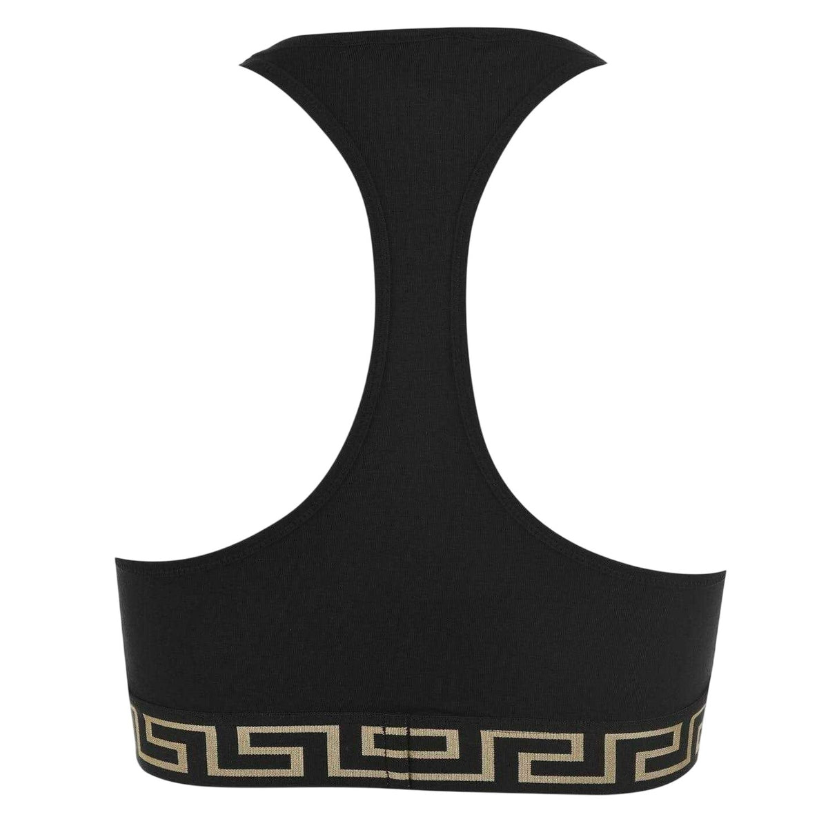 Black - Back - Versace Womens-Ladies Greek Key Sports Bra