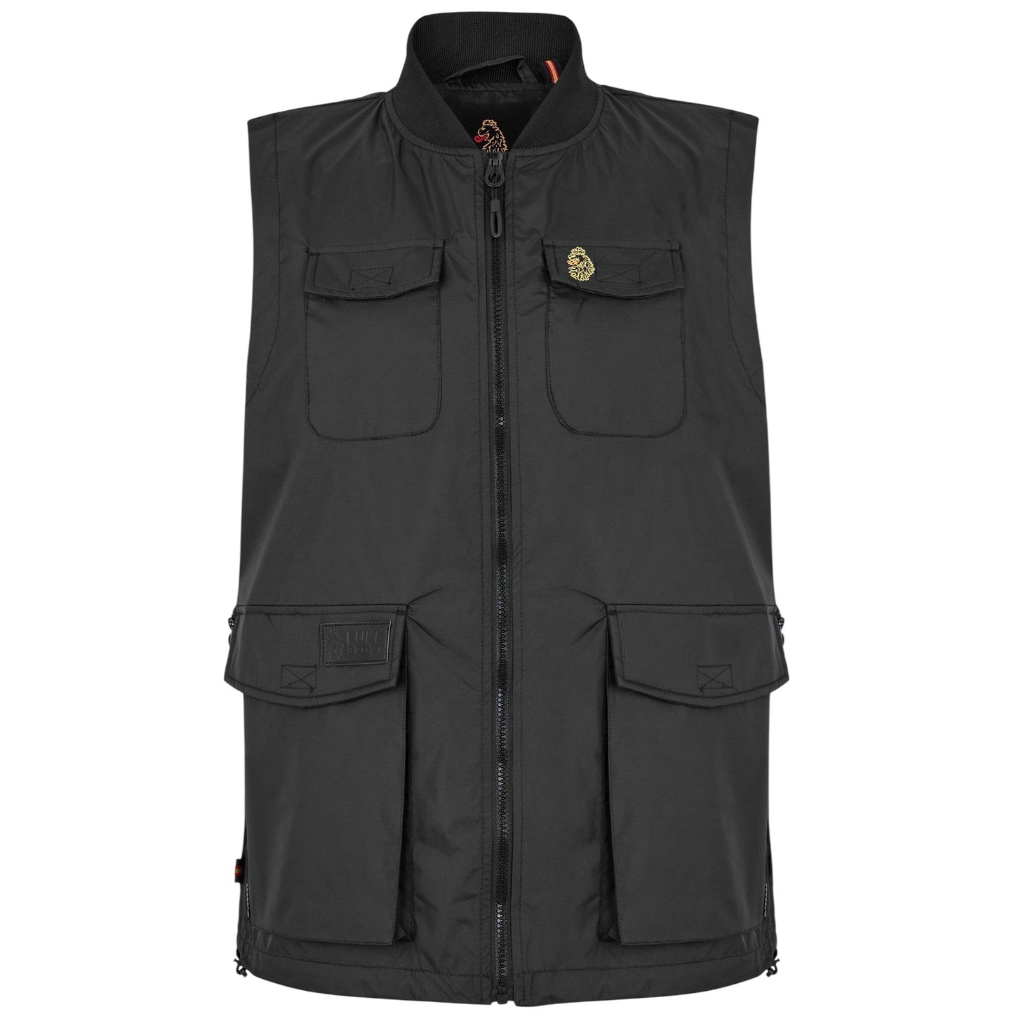 Jet Black - Front - Luke 1977 Mens Tech Logo Gilet