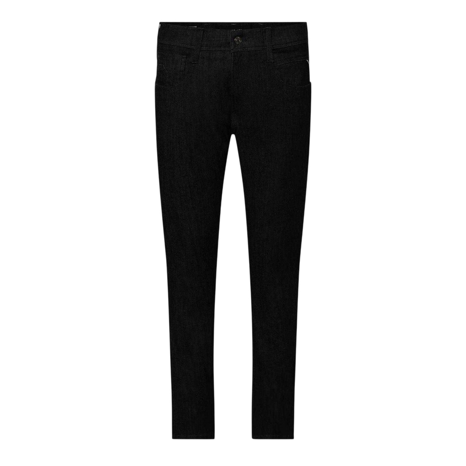Black - Front - Replay Mens Anbass Cotton Blend Slim Jeans