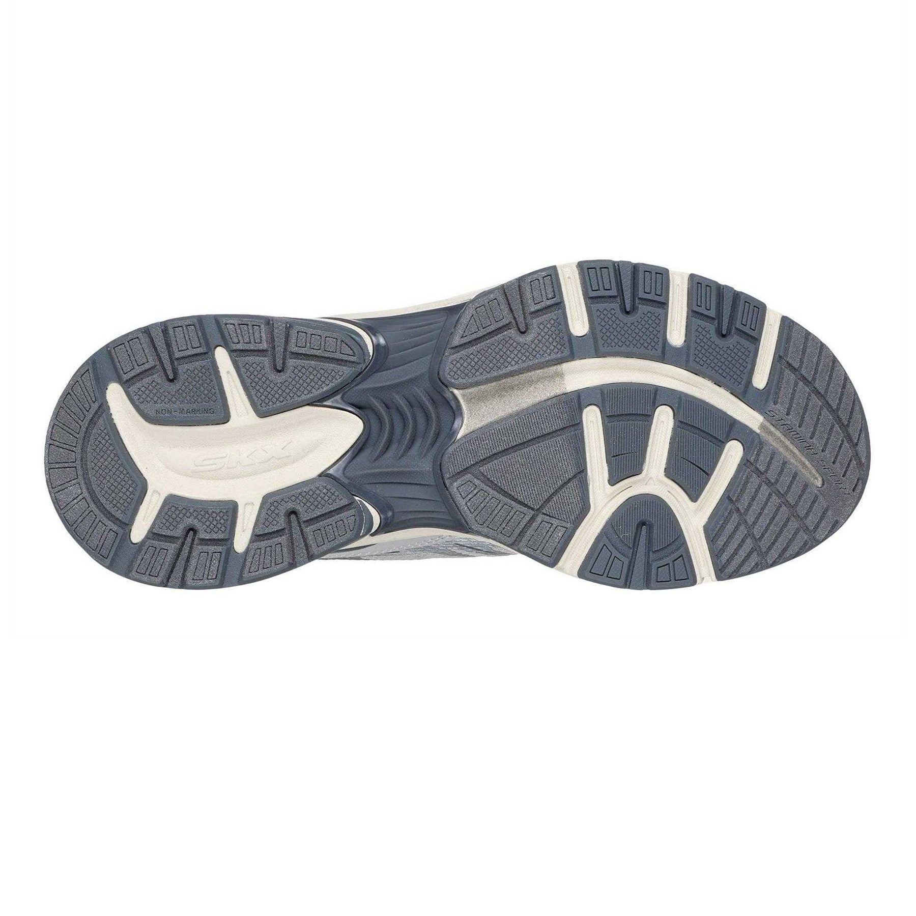 White-Silver - Lifestyle - Skechers Womens-Ladies Stamina Metallic Detail Leather Trainers