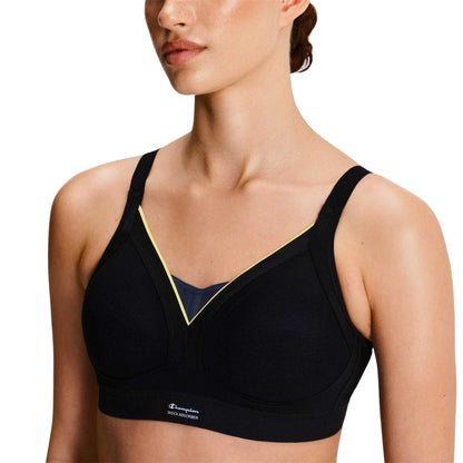 Black - Side - Champion Womens-Ladies Medium Support Sports Bra