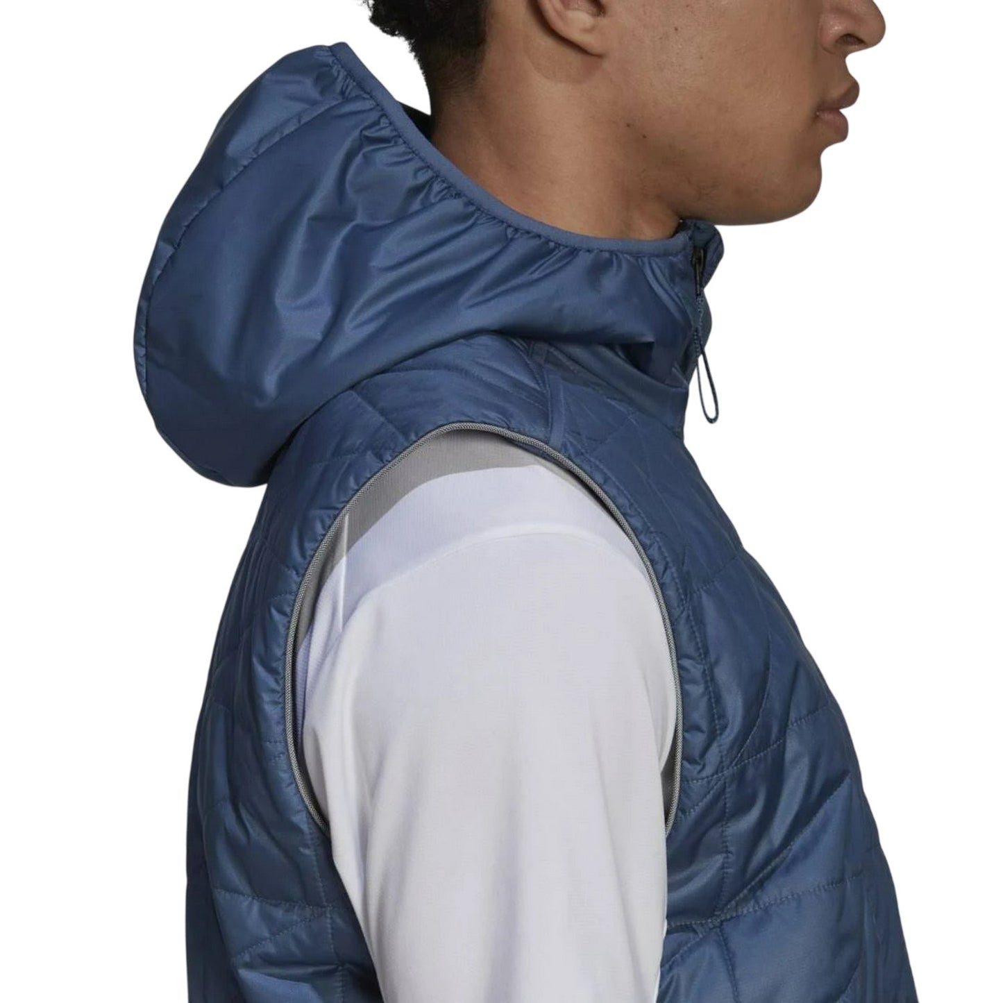 Blue - Side - Adidas Mens Patterned Quilted Gilet
