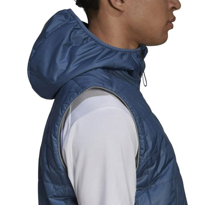 Blue - Side - Adidas Mens Patterned Quilted Gilet