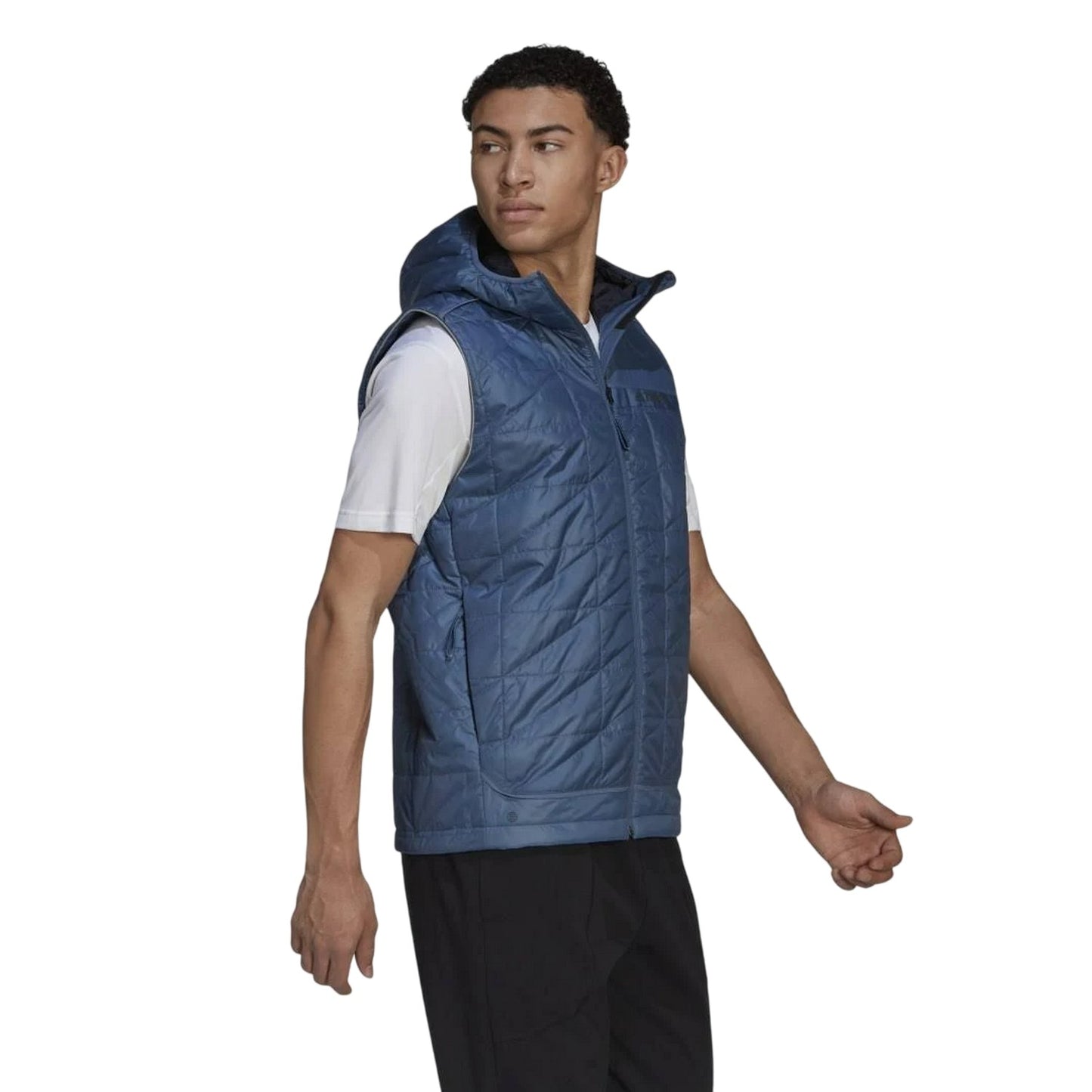 Blue - Lifestyle - Adidas Mens Patterned Quilted Gilet
