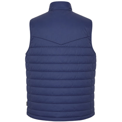 Navy - Back - Hummel Mens Quilted Logo Gilet