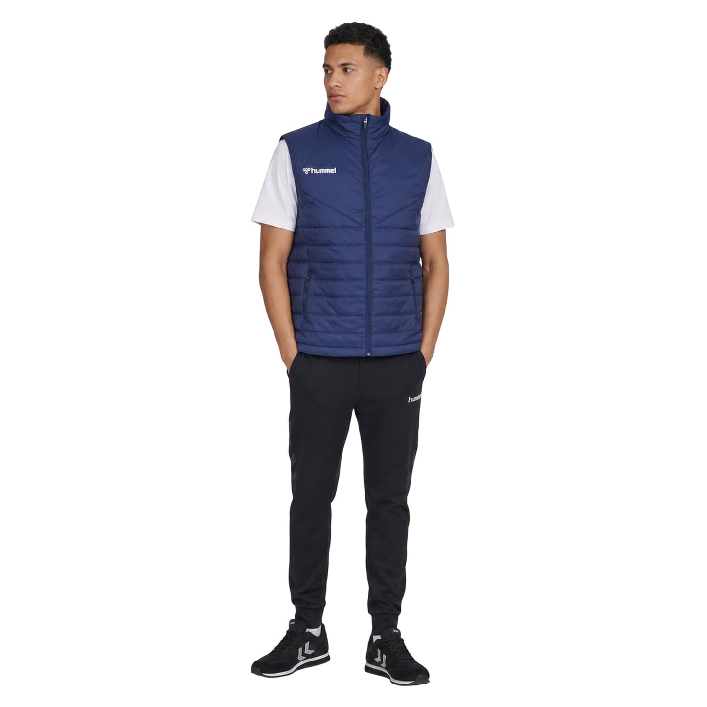 Navy - Lifestyle - Hummel Mens Quilted Logo Gilet