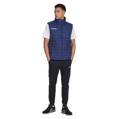 Navy - Lifestyle - Hummel Mens Quilted Logo Gilet