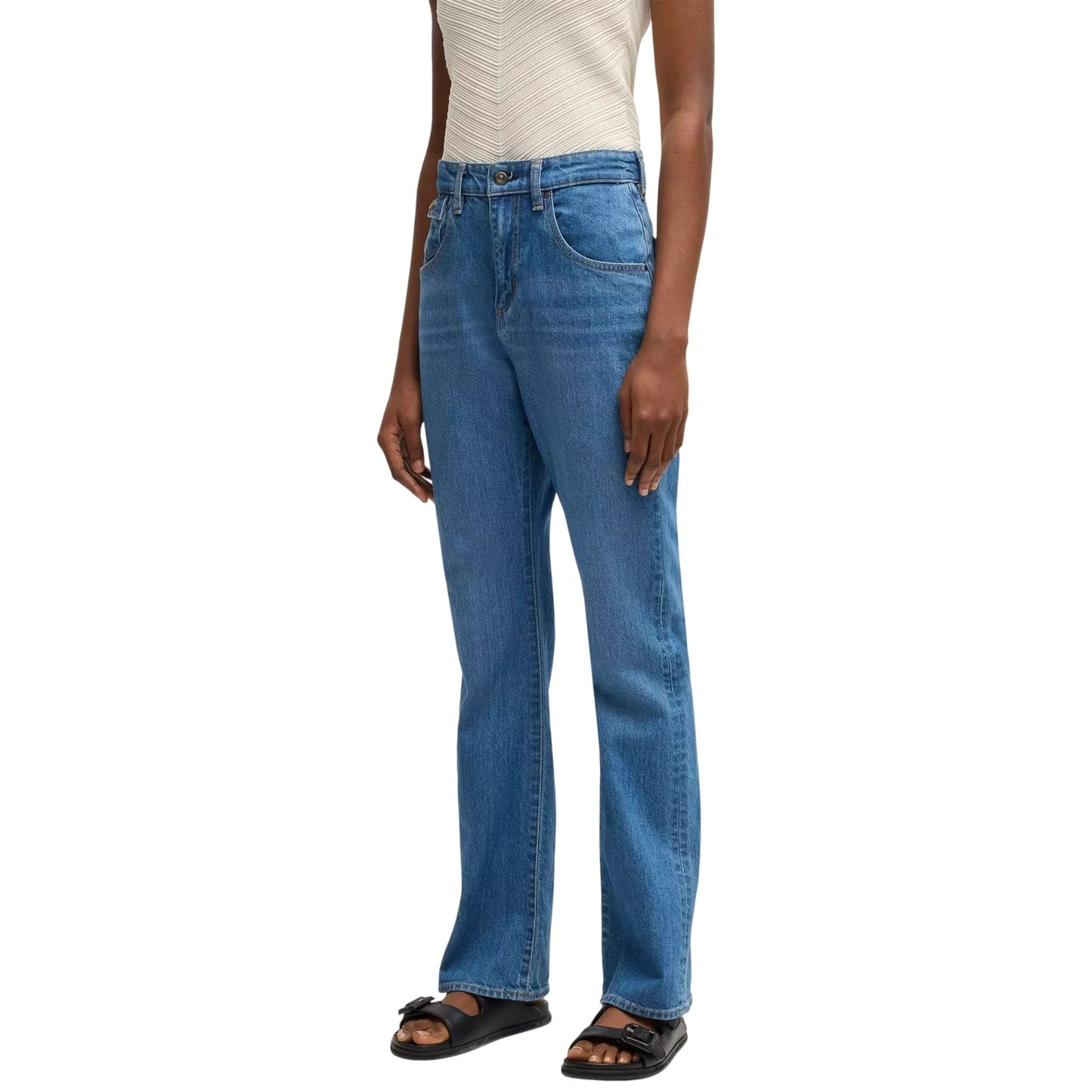 Light Blue - Lifestyle - Boss Womens-Ladies Lyris Denim 5 Pockets Slim Jeans