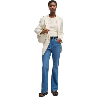 Light Blue - Pack Shot - Boss Womens-Ladies Lyris Denim 5 Pockets Slim Jeans
