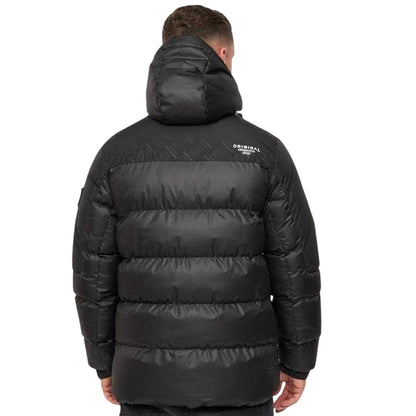 Black - Back - Crosshatch Mens Polyester Quilted Jacket