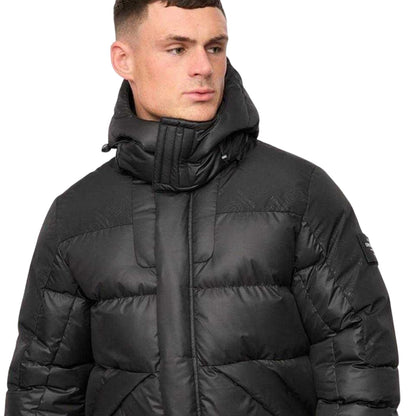 Black - Side - Crosshatch Mens Polyester Quilted Jacket
