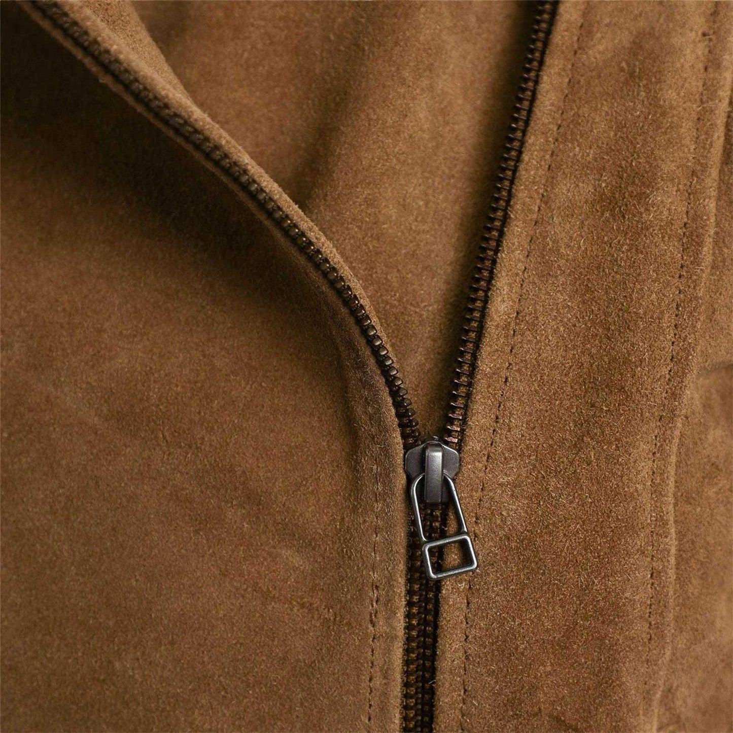 Tan - Lifestyle - Elle Womens-Ladies Suede Biker Jacket